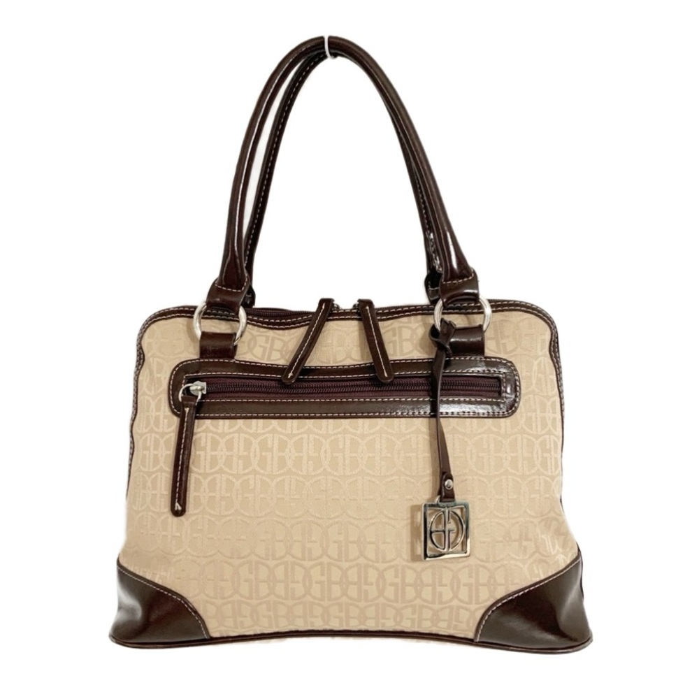 Giani Bernini Bowler Style Handbag Purse Monogram Pattern Top Handle Fully Lined